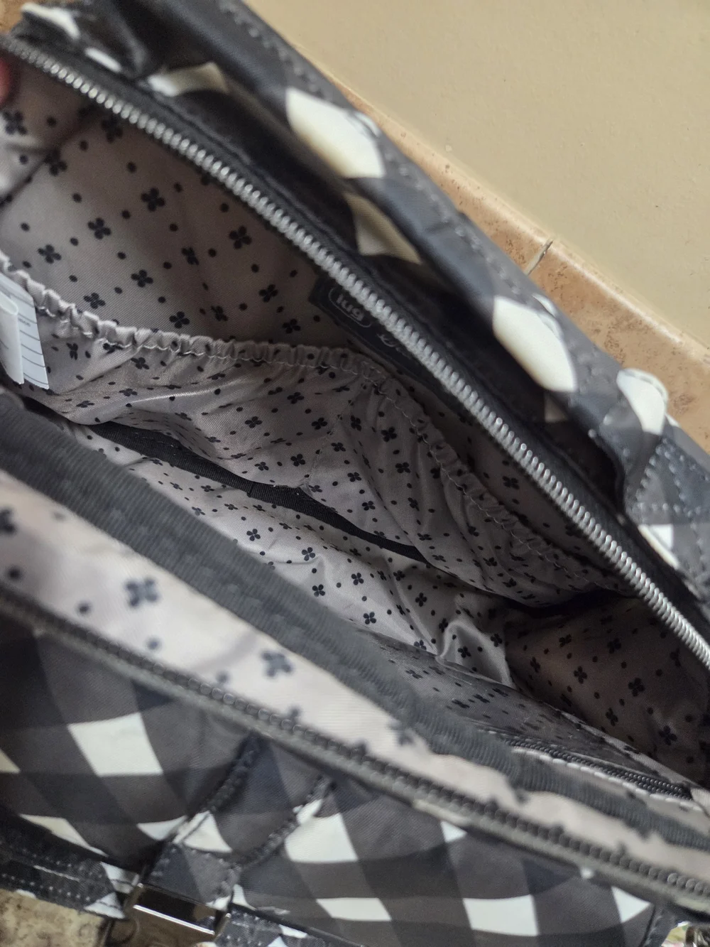 LUG Black & White Check Crossbody Bag Sidecar Like New!